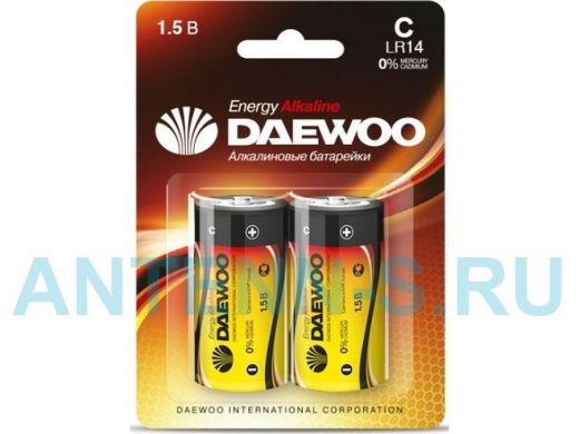 Батарейка (элемент питания) LR14  Daewoo Energy Alkaline BL-2 (цена за 1 элемент)