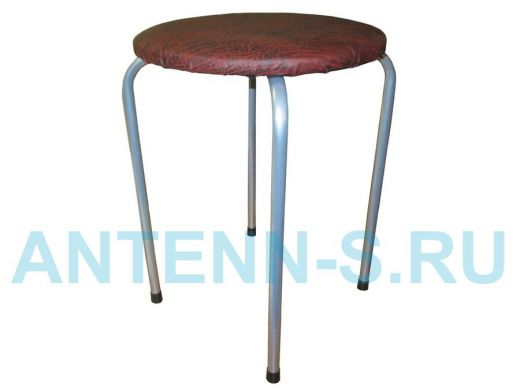 Табурет универсальный "TABURETTO-13986" круглое сиденье, серебристые ножки, тёмно-красный верх