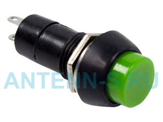 Выключатель-кнопка  250V 1А (2с) (ON)-OFF  Б/Фикс  зеленая  REXANT