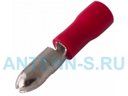 Разъем штекерный изолированный штекер 4 мм 0.5-1.5 мм? (РШи-п 1.5-4/РШИп 1,25-4) красный REXANT