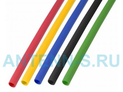 Набор термоусадочной трубки  6,0 / 3,0 мм 1м Пять цветов REXANT (по 10шт каждого цвета)