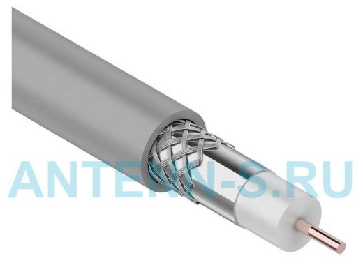 RG8X  кабель коаксиальный серый 50 Ом для мобильного интернета 4G и LTE,CCS/Al/A 75 % 100м "REXANT"