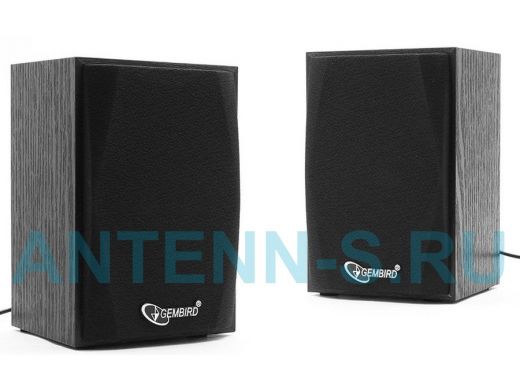 Акустика  Gembird SPK-201, МДФ, черный, 5 Вт, акустич. система 2.0 регулятор громкости, USB-питание