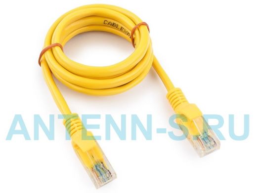 Патч-корд Cablexpert PP10-1M/Y кат.5e, 1м, медный UTP литой, многожильный (жёлтый) PP10-1M/Y