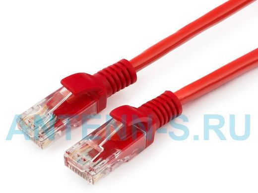 Патч-корд Cablexpert PP12-1M/R кат.5e, 1м, UTP литой, многожильный (красный) PP12-1M/R