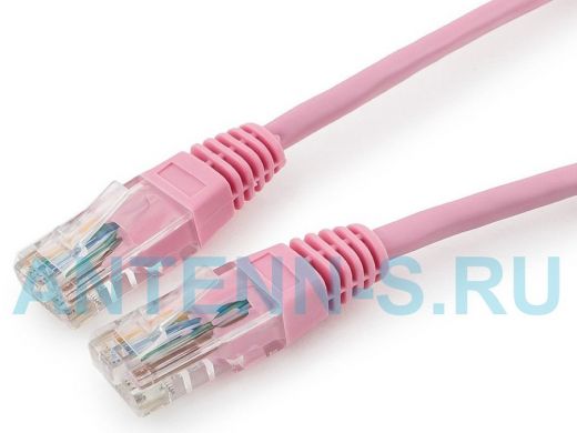 Патч-корд Cablexpert PP12-1M/RO кат.5e, 1м, UTP литой, многожильный (розовый) PP12-1M/RO