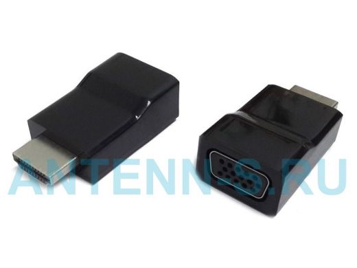 Переходник HDMI штекер / VGA гнездо Cablexpert A-HDMI-VGA-001, 19M/15F A-HDMI-VGA-001 из HDMI в VGA