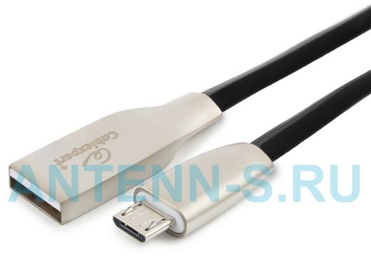 Кабель микро USB (AM/microBM)  1.8 м Cablexpert CC-G-mUSB01Bk-1.8M, USB 2.0, серия Gold,черный