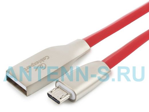 Кабель микро USB (AM/microBM)  1.0 м Cablexpert CC-G-mUSB01R-1M, USB 2.0 , серия Gold, красный