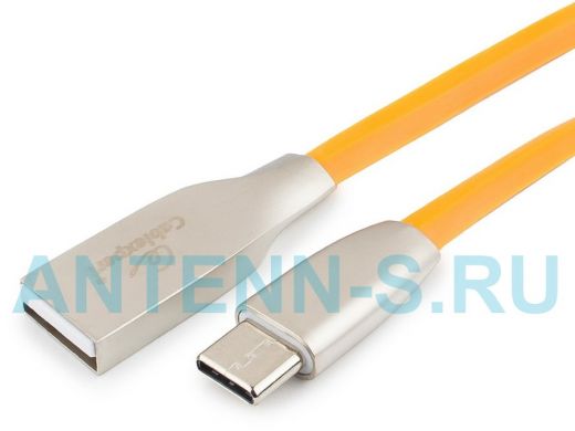 Шнур USB / Type-C Cablexpert CC-G-USBC01O-1M, AM/Type-C, серия Gold, длина 1м, оранжевый, блистер