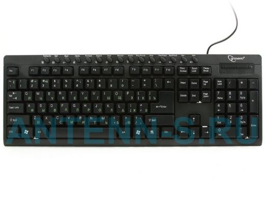 Клавиатура проводная Gembird KB-8300UM-BL-R, USB, черная, 15 м/мед клавиш