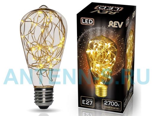 Светодиодная лампа  REV VINTAGE Copper Wire ST64 E27, 2700K, DECO Premium, теплый свет