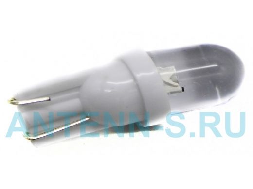 Лампа LED 12V для АВТО (цоколь T10) белая ( 1 LED, d=10мм)
