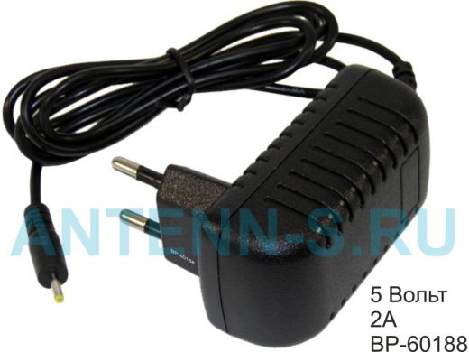 Блок питания  5 Вольт 2 А  "BP-60188"  СЗУ для планшетов (5V, 2A) тонкий штекер