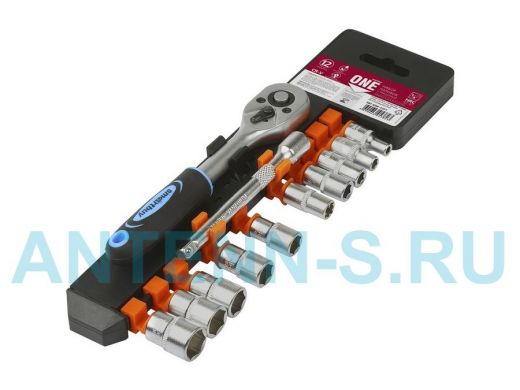 Набор головок с трещоткой 12 предметов, 1/4", 4-13 мм, 24 зуба, CR-V, Smartbuy One Tools