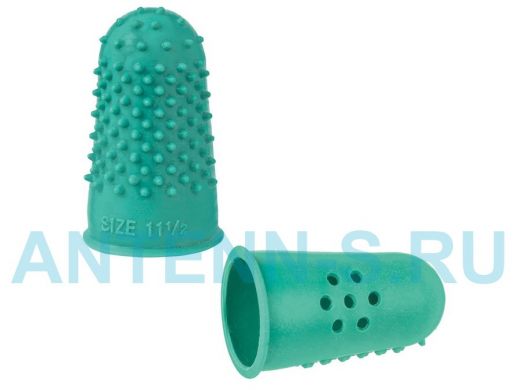 Защитные резиновые напальчники с отверстиями, КОМПЛЕКТ 10 шт., диаметр 17 мм, зеленые