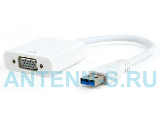Видеоадаптер (конвертер) USB 3.0 --> VGA Cablexpert AB-U3M-VGAF-01-W, белый