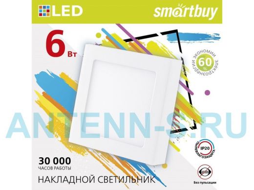 Накладной (LED) светильник Square SDL Smartbuy-6w/4000K/IP20 (SBL-SqSDL-6-4K)/100