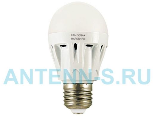 Светодиодная лампа A60 Е27  5W 6000K  Народная  НЛ-LED TDM  220В аналог 40Вт.