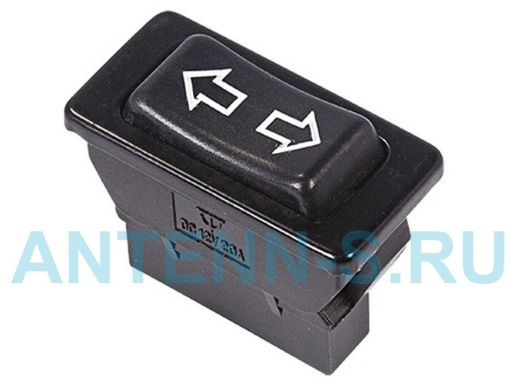 Выключатель (стеклоподъемника) клавишный 12V 20А (5с) (ON)-OFF-(ON)  черный  REXANT