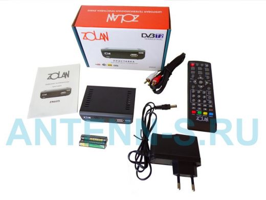 . Zolan ZN605 без дисплея, пластмассовый корпус, приставка цифрового ТВ