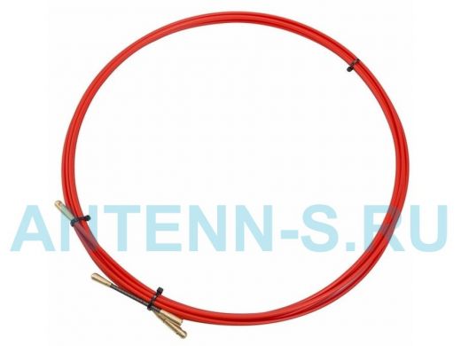 Протяжка кабельная (мини УЗК в бухте), стеклопруток, d=3,5 мм 5 м красная