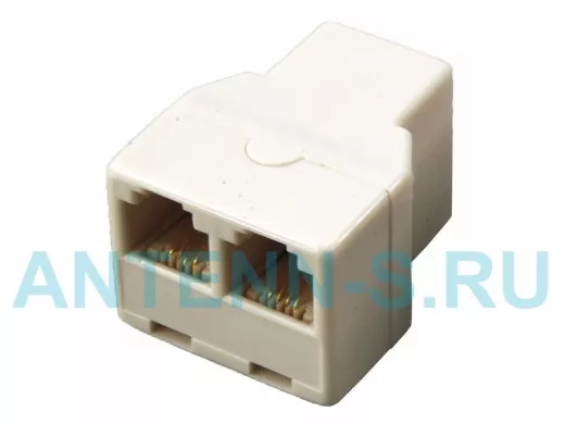 Телефонный переходник (гнездо 6P4C / 2 гнёзда 6P4C) (раздвоитель кабеля) REXANT