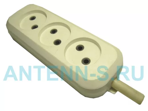 Колодка  удлинителя  3розетки без заземления "МЕНЕЛАЙ"