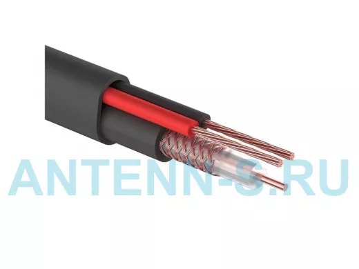 Кабель видеонаблюдения D=7мм КВК-П-2+2х0,50мм, черный OUTDOOR PROCONNECT 01-4214