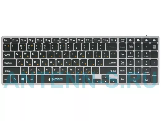 Клавиатура беспроводная  Gembird KBW-2, Bluetooth,переключение между 4 устройствами,106 кл.,мультиме