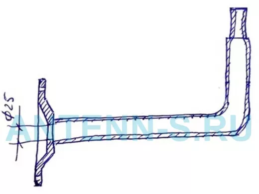 Кронштейн для видеокамер и антенн, вылет 50 см "HIWOLL-SPIN-114108" сталь, серый, обжатый конец