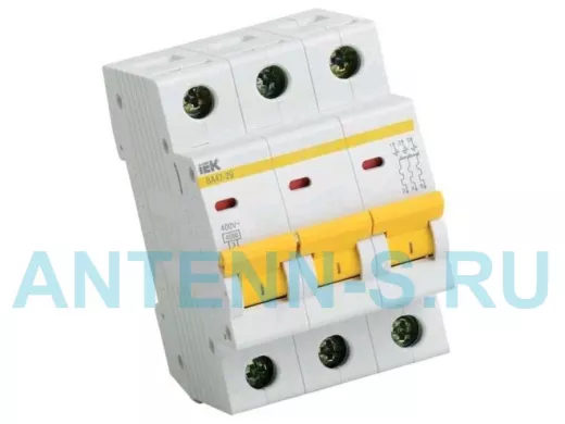 BA47-29 D50 400В  50А 4,5kA хар-ка D, автомат трёхфазный "ИЭК" MVA20-3-050-D