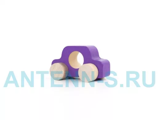 Фигурка деревянная "Каталка" "Машинка Томик" "Фиолетовая" (1 штука)  игрушки из дерева