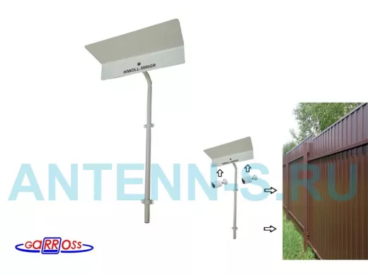 Кронштейн HIWOLL-5600GR серый, с козырьком для видеокамеры, к стене, высота 1метр, 0,2х 0,6х0,25м