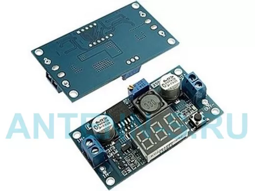 Модуль DC-DC понижающий вход 4,0-38V - вых. 1,25-36V, до 5А (на LM2596) с LED вольтм.  "BP-129328"