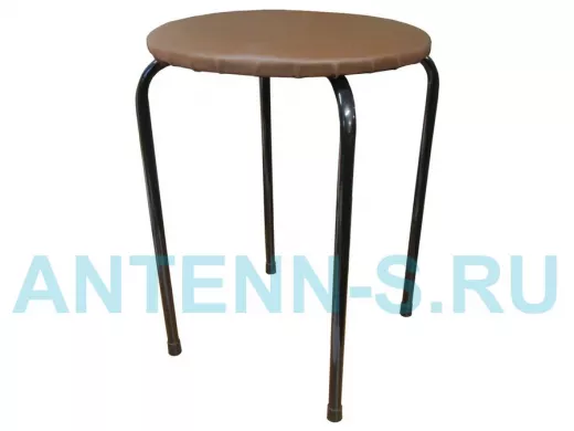 Табурет универсальный "TABURETTO-13993" круглое сиденье, чёрные ножки, коричневый верх