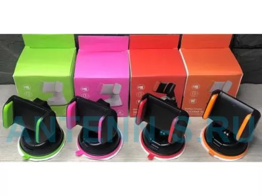 Автодержатель  на присоске 0103, чёрно-розовый