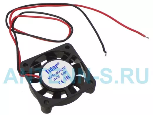 Вентилятор  +24В;   40х40х10мм;  0,09А 4010MS, (втулка скольжения, 6000об/мин) 56317