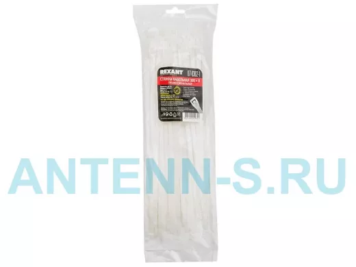 300х8 кабельный хомут (стяжка) белая (100 шт) профессиональная