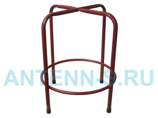 Каркас для табурета с подставкой для ног "TABURETTO-15106" КРАСНЫЙ с колпачками, 16мм