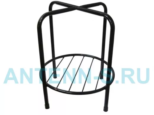 Каркас для табурета с полочкой и подставкой "TABURETTO-15110" ЧЁРНЫЙ с колпачками, 16мм