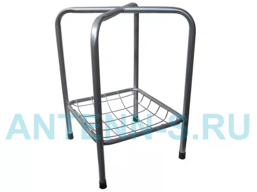 Каркас для табурета с корзинкой "TABURETTO-15115" СЕРЕБРИСТЫЙ с колпачками, 16мм