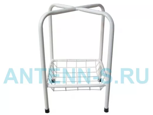 Каркас для табурета с корзинкой "TABURETTO-15117" БЕЛЫЙ с колпачками, 16мм