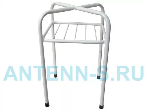 Каркас для табурета с верхней полкой "TABURETTO-15124" БЕЛЫЙ с колпачками, 16мм