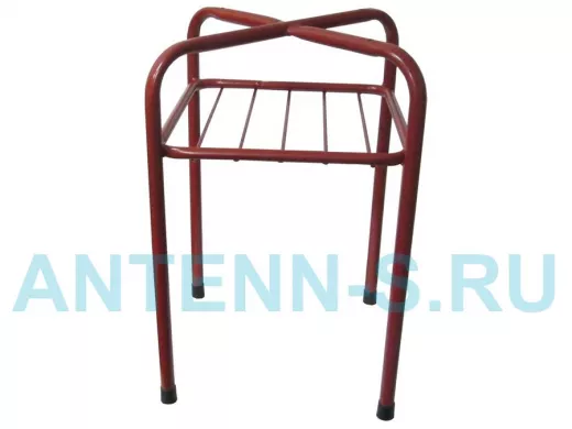 Каркас для табурета с верхней полкой "TABURETTO-15125" КРАСНЫЙ с колпачками, 16мм