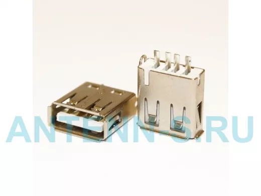 Разъём компьют: гнездо USB-ASM (DS1098-B) на плату (выводы параллельно плоскости)