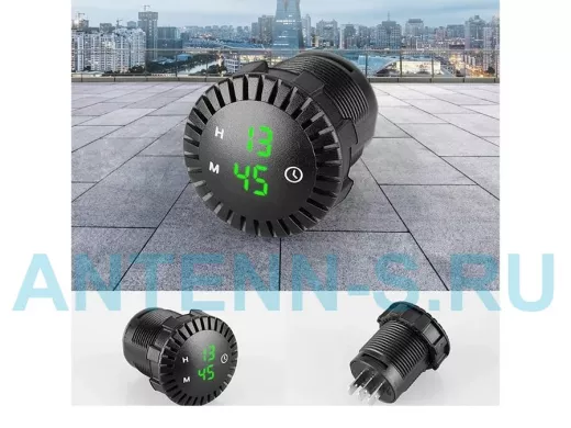 Часы TDS TS-CAU54 Зеленые часы автомобильные (Врезные)