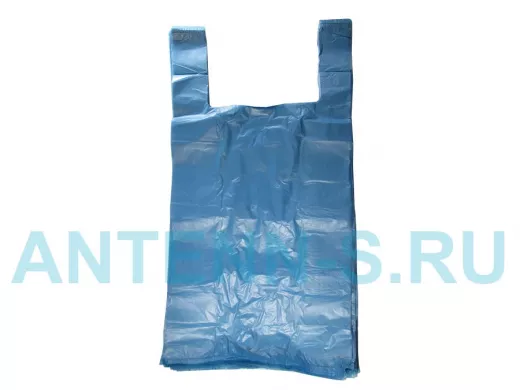 Пакет майка ПНД 30+16х60, 15мкм синяя  (100шт./уп) (цена за 1шт)