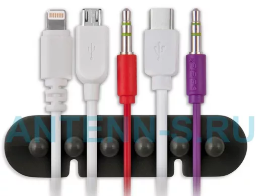 Держатель универсальный пятиместный штырьки, приклеивающийся, черный, 2 шт. в блистере EAN