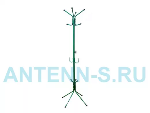 Вешалка напольная "VENAP-3 NATURE" ЗЕЛЁНЫЙ разборная 8 крючков сверху и 2 крючка под сумки